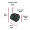 49699 - Rodaja tipo yoyo de 50 mm con espiga para madera, FIERO