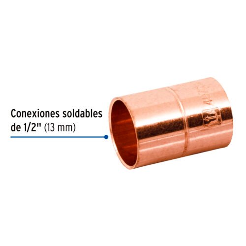 49700 - Cople de cobre 1/2", con ranura, FOSET