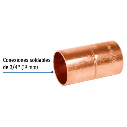 49701 - Cople de cobre 3/4", con ranura, FOSET