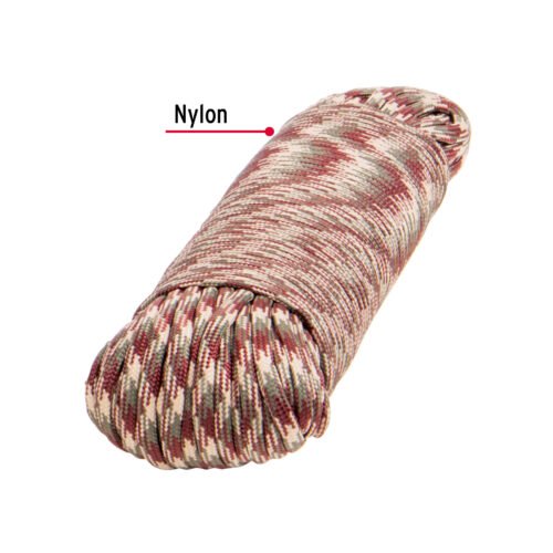 497061 49706 - Piola de nylon paracord de 4mm x 30m camo, madeja, FIERO