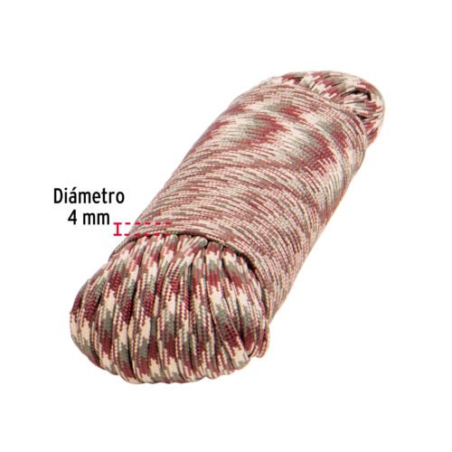 497062 49706 - Piola de nylon paracord de 4mm x 30m camo, madeja, FIERO
