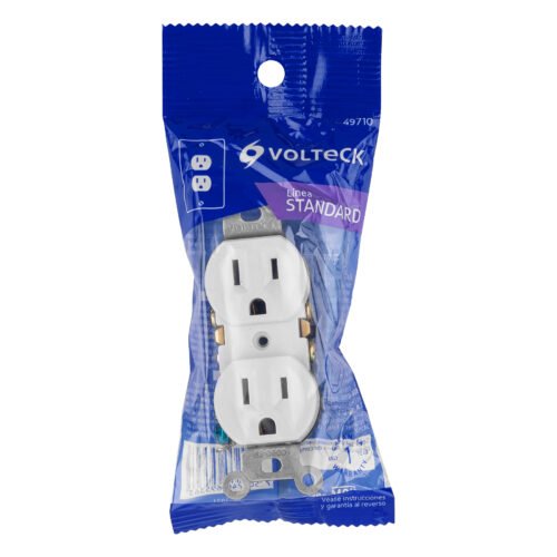 49710 - Contacto dúplex, 2 polos 3 hilos, Standard, blanco, Volteck