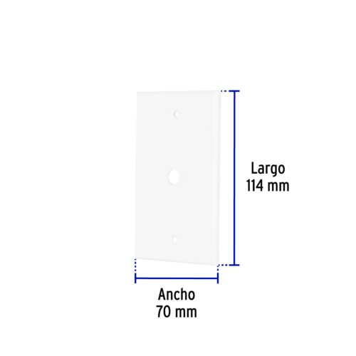49711 - Placa de ABS pasacable, Standard, blanco, Volteck