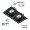 49713 - Luminario empotrable con 2 spots dirigibles, negro, VOLTECK