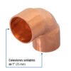 49716 - Codo 90° de cobre de 1", FOSET
