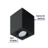 497191 49719 - Luminario de sobreponer c/spot dirigible, cuadrado, negro