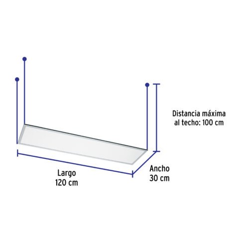 497252 49725 - Panel delgado colgante de LED 45 W 30 x 120 cm luz neutra