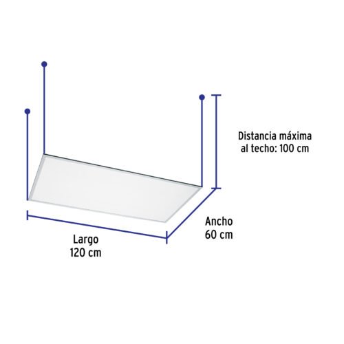 497262 49726 - Panel delgado colgante de LED 65 W 60 x 120 cm luz neutra