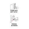 49727 - Pistón Magnético para puerta / cajón, negro. HERMEX