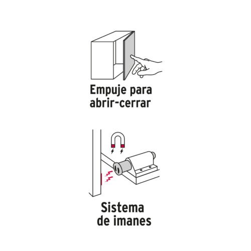 49727 - Pistón Magnético para puerta / cajón, negro. HERMEX