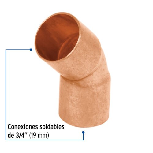 49729 - Codo 45° de cobre 3/4",FOSET