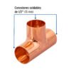 49735 - Tee sencilla de cobre 1/2", FOSET