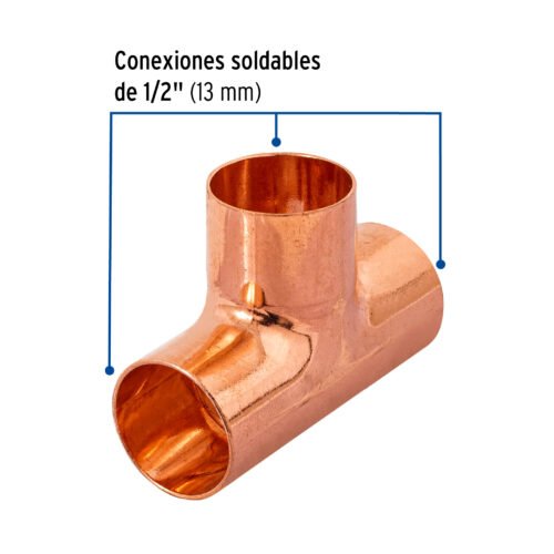 49735 - Tee sencilla de cobre 1/2", FOSET
