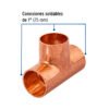 49737 - Tee sencilla de cobre 1", FOSET