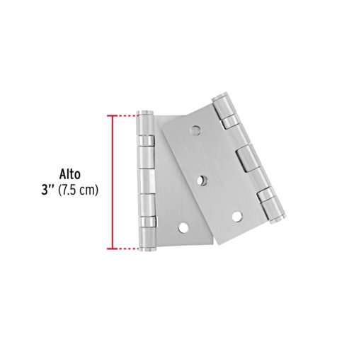 49738 49738 - Bolsa c/2 bisagras cuadradas 3", plana, acero inox, HERMEX