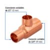 49742 - Tee reducida de cobre 3/4" x 1/2" x 1/2", FOSET
