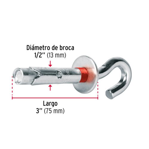 497472 49747 - Caja con 25 taquetes expansivos 12x75 mm con armella abierta