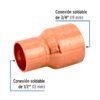 49749 - Reducción campana de cobre 3/4 x 1/2", FOSET