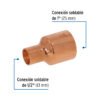 49750 - Reducción campana de cobre 1 x 1/2", FOSET