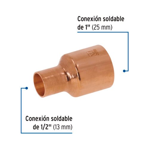 49750 - Reducción campana de cobre 1 x 1/2", FOSET