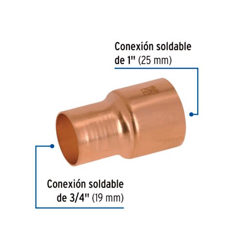 49751 - Reducción campana de cobre 1 x 3/4", FOSET