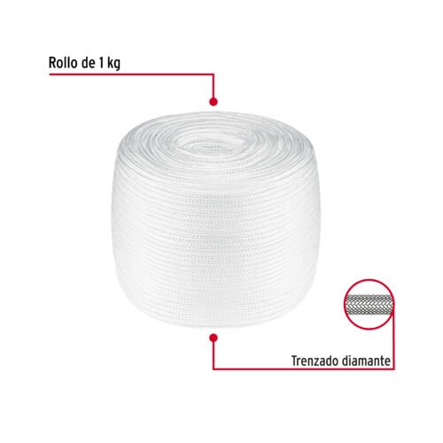 49752 - Piola de poliéster diamante de 4 mm, 1 kg, FIERO