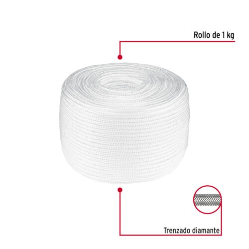 49753 - Piola de poliéster diamante de 5 mm, 1 kg, FIERO