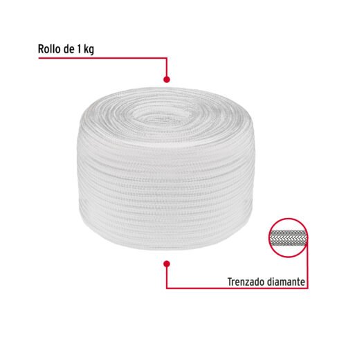 49754 - Piola de poliéster diamante de 6 mm, 1 kg, FIERO
