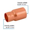 49756 - Reducción bushing de cobre 3/4 x 1/2", FOSET