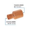 49757 - Reducción bushing de cobre, 1 x 1/2", FOSET