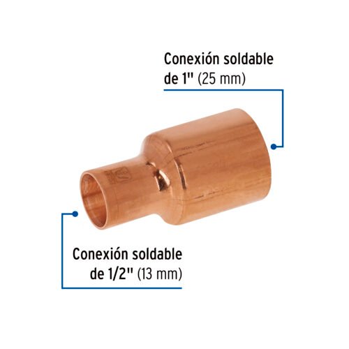 49757 - Reducción bushing de cobre, 1 x 1/2", FOSET