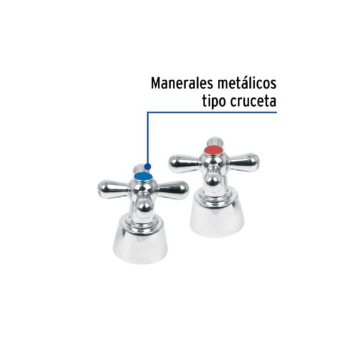 49780 - Juego de manerales de cruceta p/lav-fregadero, cromo, Aqua