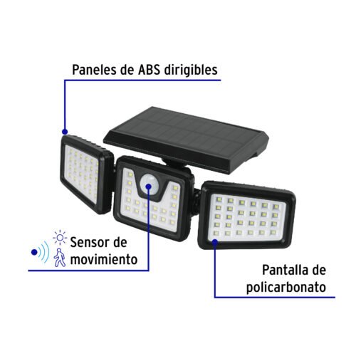 497821 49782 - Luminario Solar LED 7 W con sensor de movimiento, Volteck