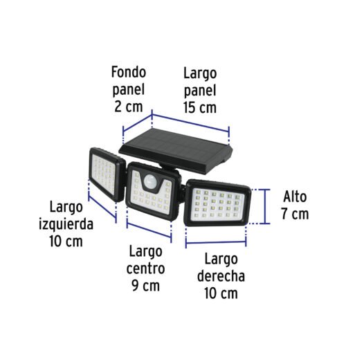 497822 49782 - Luminario Solar LED 7 W con sensor de movimiento, Volteck