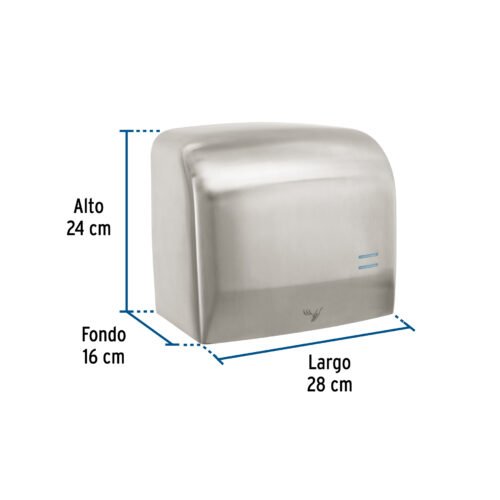 49783 - Secador de manos con sensor óptico, acero inoxidable, FOSET