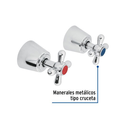 49785 - Juego de manerales de cruceta para regadera, cromo, Aqua