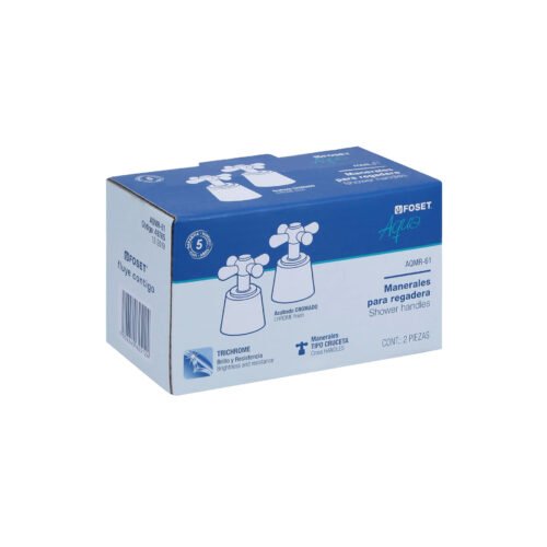 49785 - Juego de manerales de cruceta para regadera, cromo, Aqua