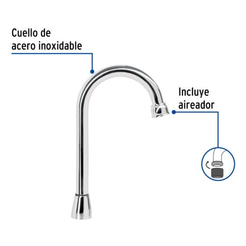 49790 - Cuello tipo bar para mezcladora de lavabo, cromo, Aqua