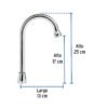 49790 - Cuello tipo bar para mezcladora de lavabo, cromo, Aqua