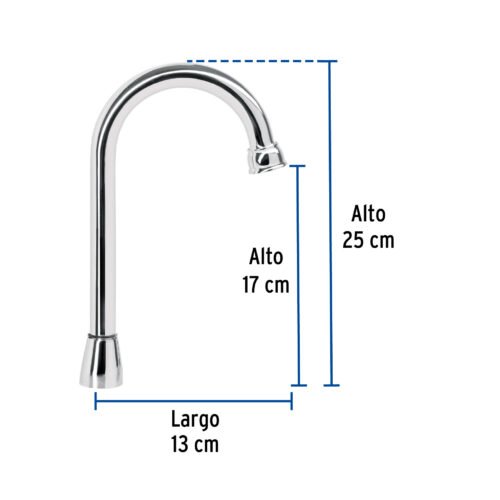 49790 - Cuello tipo bar para mezcladora de lavabo, cromo, Aqua