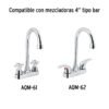 49790 - Cuello tipo bar para mezcladora de lavabo, cromo, Aqua