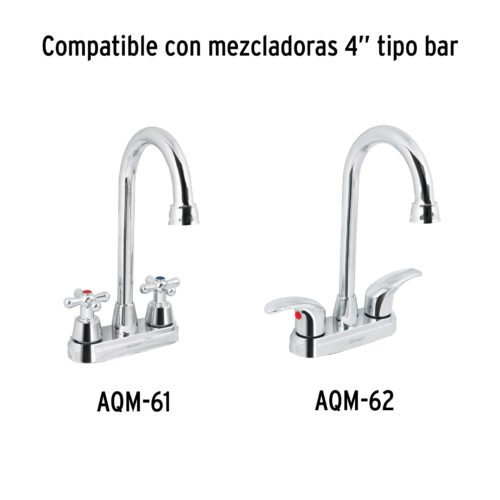 49790 - Cuello tipo bar para mezcladora de lavabo, cromo, Aqua