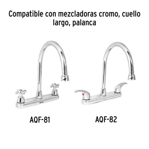 497913 49791 - Cuello largo para mezcladora de fregadero, cromo, Aqua
