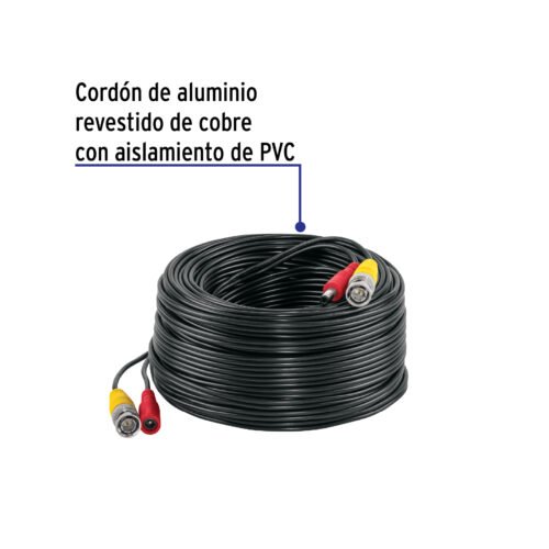 497921 49792 - Cable Video y Energía Tipo Siamés CCTV, 30 metros, Volteck