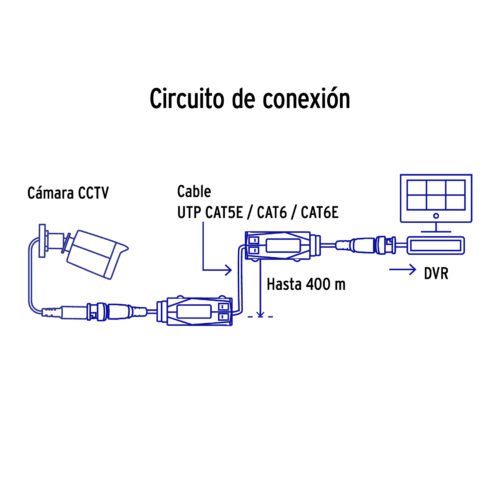 49793 - Par de Transceptores Pasivos Video Balun, hasta 8MP, Volteck