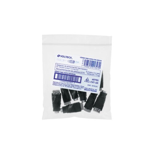 49795 - Conector de energía para CCTV tipo hembra, Volteck
