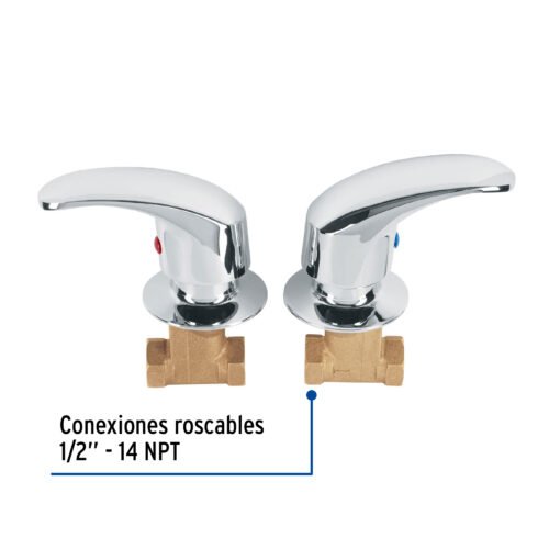 49797 - Juego llaves empotrar roscables, palanca, Aqua