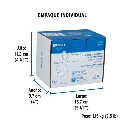 49797 - Juego llaves empotrar roscables, palanca, Aqua