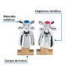 497981 49798 - Juego llaves empotrar soldables, cruceta, Aqua