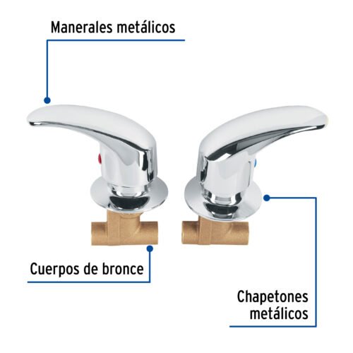 497991 49799 - Juego llaves empotrar soldables, palanca, AQUA